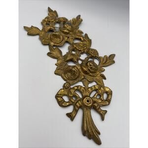 Solid Brass Rose Bouquet Wall Decor Flower Design Wall Hanging Medalli 12” H